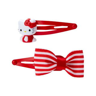 Sanrio Striped Ribbon Hair Clip Set