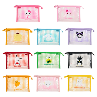 Sanrio Clear Gingham Zipper Pouch