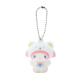 Opened My Melody Sanrio Fluffy White Bear Keychain Blind Box